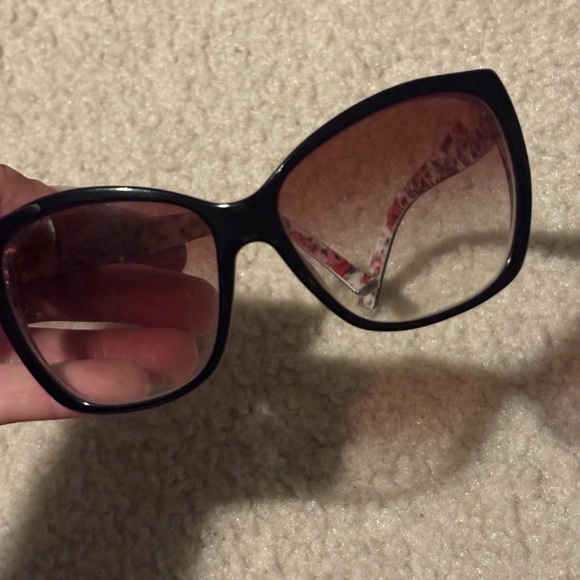 Dolce & Gabbana Black and Pink Floral Sunglasses - Picture 4 of 5